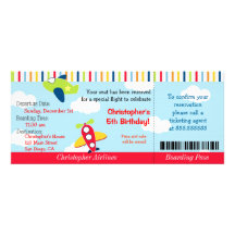 Airplane Ticket Birthday Invitation