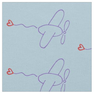 Airplane with Heart Fabric