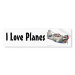 "Airplane WW2 Fighter Plane, I Love Planes… Bumper Bumper Stickers