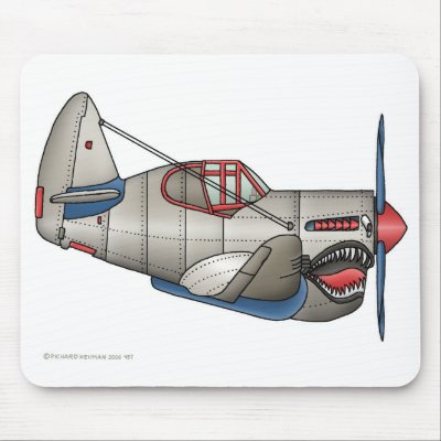 Airplane WW2 Fighter Plane Mouse Pad by art1st