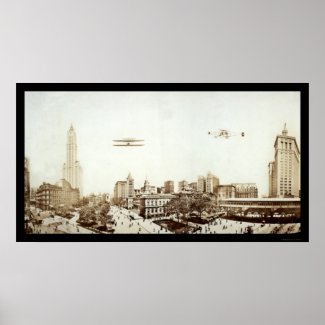 Airplanes NYC City Hall Photo 1913 print