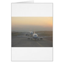 Airplanes on a Runway Greeting Card