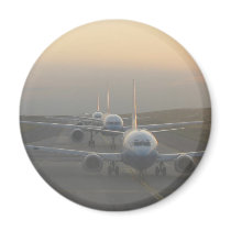 Airplanes on a Runway magnets