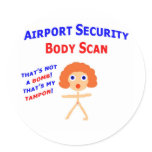Airport Body Scan Round Stickers