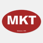 Airport Code - Mankato, Minnesota Oval Stickers