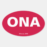 Airport Code - Winona Minnesota Oval Sticker