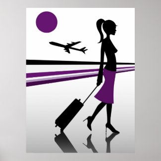 airport purple print