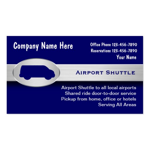Airport Shuttle Business Cards (front side)