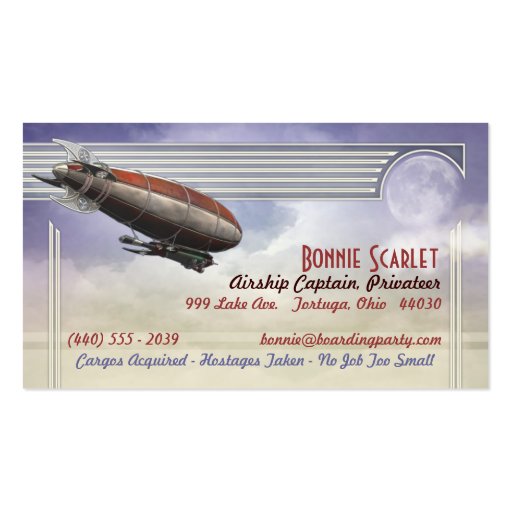 Airship Captain Business Cards (front side)