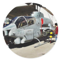 Airshow Helicopter Round Sticker