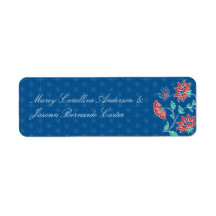 Aiyana Floral Batik Bride & Groom Sticker Return Address Labels