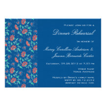 Aiyana Floral Batik Rehearsal Dinner Invitation