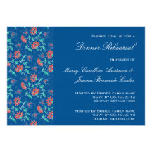 Aiyana Floral Batik Rehearsal Dinner Invitation 2