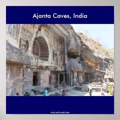 Ajanta Caves, India, Print by hsemu007