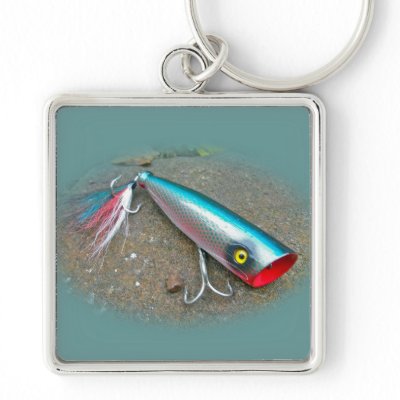 AJS Saltwater Lure Popper Blue Dragon Items Keychain by CarolsCamera