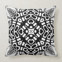 Ajuna Black White Geometric Tribal Pattern Cushion Throw Pillows