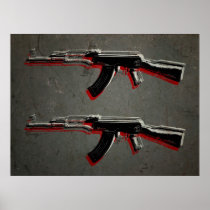 AK47 Assault Rifle Pop Art Print