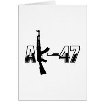 AK-47 AKM Assault Rifle Logo Card
