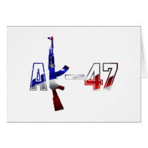 AK-47 AKM Assault Rifle Logo Red White And Blue.pn Card