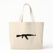 AK-47 Silhouette Tote Bags