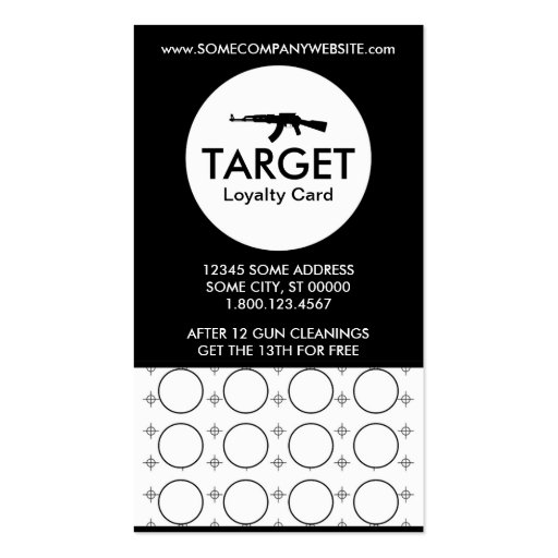ak-47 target stamp card business card templates (front side)