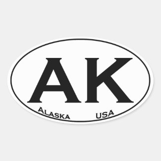 AK - Alaska USA Oval Logo Oval Sticker