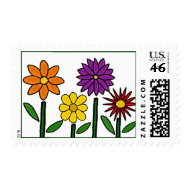 AK- Floral Art Postage Stamps stamp