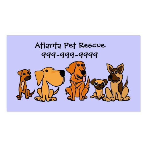 AK- Fun Puppy Dogs Cartoon Business Cards (front side)