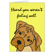 AK- Funny Cartoon Dog Get Well Card