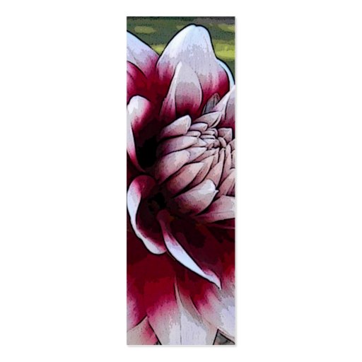 AK- Red and White Dahlia Bookmark Business cards