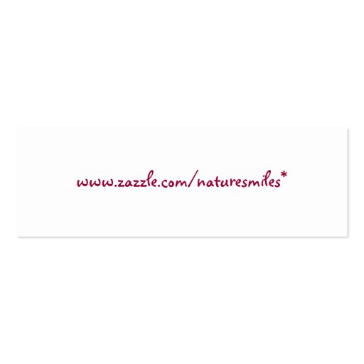 AK- Red and White Dahlia Bookmark Business cards (back side)