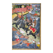 Akbar tames the Savage Elephant, Hawa'i Gallery Wrapped Canvas