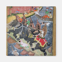 Akbar tames the Savage Elephant, Hawa'i Fridge Magnet