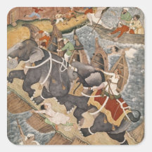 Akbar Tames the Savage Elephant, Hawa'i Square Stickers