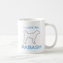 Akbash love  - blue coffee mug