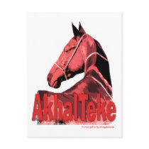 Akhal Teke Portrait postcards by Gifts_by_Magdalena Akhal Teke Portrait postcards