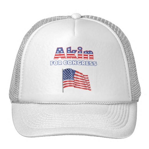 Akin for Congress Patriotic American Flag Trucker Hat