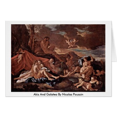 Akis And Galatea By Nicolas Poussin Cards by artpaintings