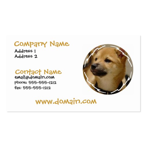 Akita Dog Business Card (front side)