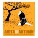 Akita in Autumn (18" x 19.5") posters