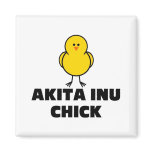 Akita Inu Chick Refrigerator Magnets