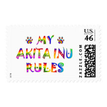 Akita Inu Rules Fun Stamp