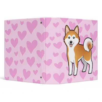 Akita Inu / Shiba Inu Love 3 Ring Binders by CartoonizeMyPet