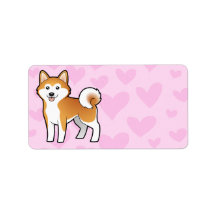 Akita Inu / Shiba Inu Love Personalized Address Labels