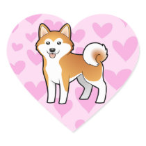Akita Inu / Shiba Inu Love Heart Stickers