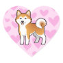 Akita Inu / Shiba Inu Love Heart Stickers