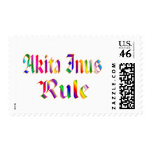 AKITA INUS RULE POSTAGE STAMPS
