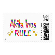 Akita Inus Rule Stamps