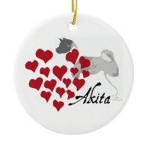 Akita Love Christmas Ornament ornaments