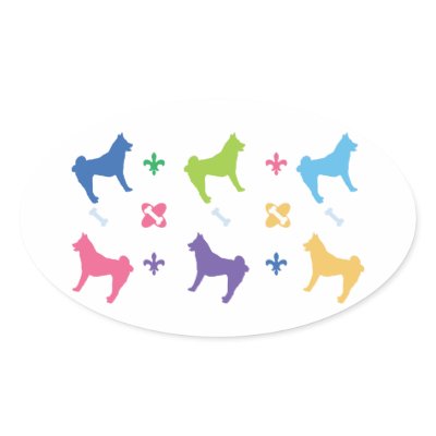 Akita Oval Stickers by DogPark